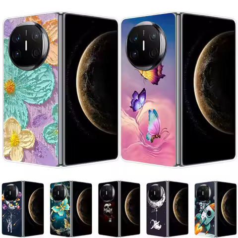 Clear Hard PC Phone Case For Honor Magic V3 Vs3 V2 VS2 Folding Transparent Flower Pattern Cover For 
