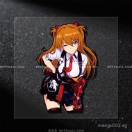 New Product EVA Neon Genesis Evangelion Reflective Sticker Asuka Cartoon Anime Motorcycle Body Glass