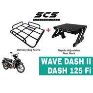 Tapak Monorack Rapido Honda Wave Dash II Dash-125 Fi Food Delivery Bag Bracket Base Transformer Acce