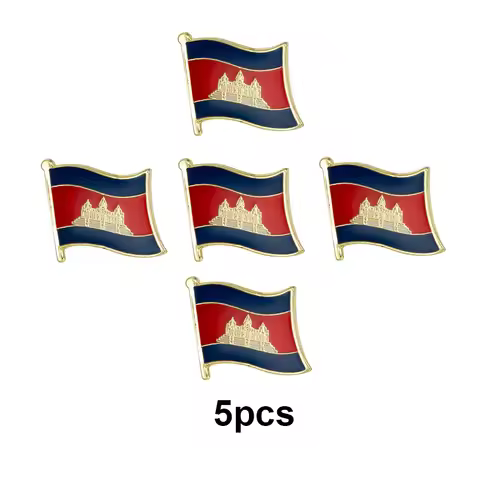 1-100pcs Cambodia Flag Lapel Pin Flag badge Brooch Pins Badges