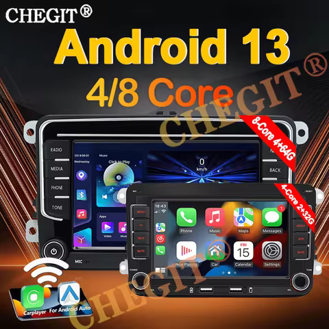 2Din Car Radio 4/8Core Android 13 Auto radio Multimedia Player 64G for VW Volkswagen Golf 5 6 Passat