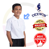 Dexwin T-Shirt Putih Berkolar Lengan Pendek Kain Cotton Sekolah Pra White Tshirt Collar Short Sleeve