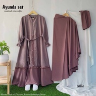 SET AYUNDA KHIMAR CADAR KATUN MADINAH LEMBUT ADEM/GAMIS SET CADAR TERLARIS
