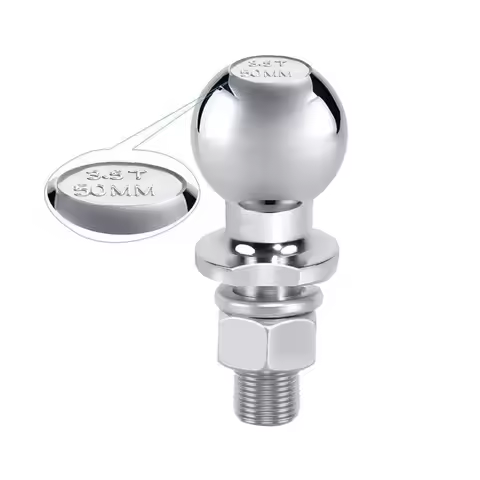 M22 50mm 3.5T Chrome Hitch Mount Tow Ball Shank Dia Capacity Coupling Trailer Parts RV Camper Carava