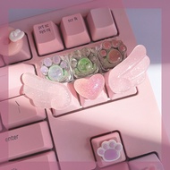 【Worth-Buy】 Personalized Keycaps Cute Wings Crystal Key Cap Handmade Mechanical Keyboard R4 Keys Pbt