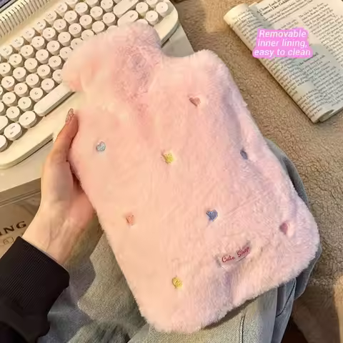 Cute Hot Water Bottle 2000ML Leak-proof Belly Warmer Reusable Explosion-proof Hot Water Bag Winter