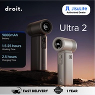 Jisulife Handheld Fan Ultra 2 | Portable Fan & Flashlight | Power Bank | 9000mAh Battery | 100 Speed