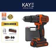 BLACK &amp; DECKER 18V Cordless Hammer Drill Included Lithium Battery &amp; Accessories [BDCHD18K]