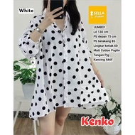 NEW KENKO BLOUSE KATUN JUMBO LD 130 ATASAN WANITA JUMBO TERBARU BLOUSE POLKADOT JUMBO