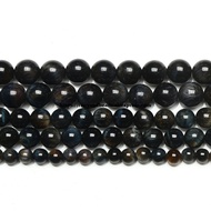 Natural B Quality Dark Blue Color Tiger Eye Agate Stone Round Loose Beads 15" Strand 6 8 10 12MM For Jewelry Make