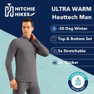 Hitchie Ultra Warm Heattech Full Set Man Winter Sweater Korean Style Inner Baju Sejuk Fleece Thermal