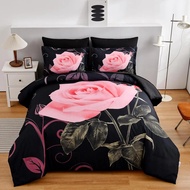 Blush Comforter Set Queen 7 Piece Bed In A Bag Blush Rose Flower Comforter With Sheet Set Soft Micor