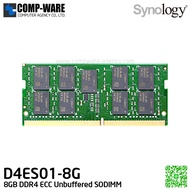 Synology RAM Module 8GB DDR4 ECC Unbuffered SODIMM D4ES01-8G - 5Y Warranty