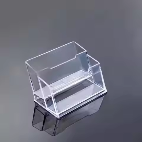 1pcs Clear Desk Shelf Box Storage Display Stand Acrylic Plastic Transparent Desktop Bussiness Card H