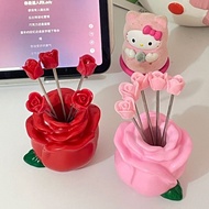 Rose Style Stainless Steel Fruit Fork Influencer Hot-selling High-value Fruit Pick Y2C7