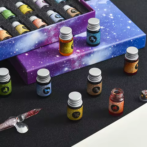 Starry Sky Glass Pen Set Signature Pen Crystal Student Dip Pen Glass Dip Pen Stationery Gift Pen