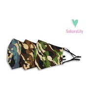 Face Mask Cotton Washable Camouflage Army / Corak Tentera