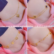 24K Anklet Bracelet, Original Titanium Alloy Anklet, 916 Gold Anklet