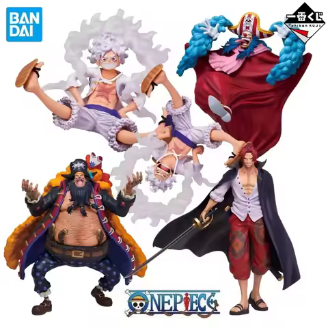 Original BANDAI Ichiban Kuji One Piece New Four Emperors Shanks Teach Blackbeard Luffy Gear 5 Nika B
