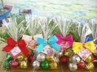 DIY商品~5顆巧克力糖包+小卡+蝴蝶結~結婚禮小物送客禮贈品二次進場聖誕節周年慶生日來店禮迎賓禮滿額禮