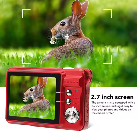 4K 48MP Digital Camera Anti Shake 8X Zoom Digital Camera with 2.7 Inch LCD Displa Screen C3 48 Red 4