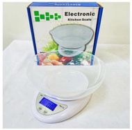 電子克稱食物烘焙電子秤【（白色 5kg 長163mm*寬125mm*高33mm（帶碗尺寸）】#(ONE)