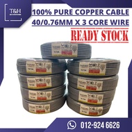 3 CORE 100% Pure Copper PVC Flexible Cable 3 Core