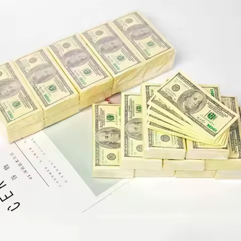 9 Pcs/Set Creative 100 Dollars Money Napkins Paper Toilet Bath Party Supplies