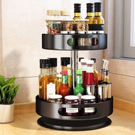 Spice Rack Corner Shelf Kitchen Oil Salt Sauce Vinegar Rotatable Spice Countertop Spice Rack Storage