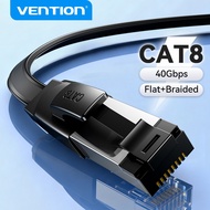 Vention Cat8 Shielded Flat Ethernet Cable 40Gbps High-Speed 10G Network Patch Cable for Router/Switc
