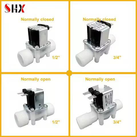 12V 24V 110V 220V normally closed solenoid valve External thread plastic normally open water valve f