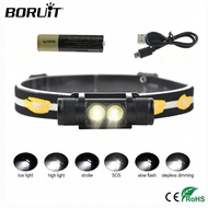 BORUiT D25 Rechargeable LED Headlight Portable Waterproof Camping Flashlight Outdoor Emergency Light