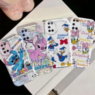 Casing For OPPO A52 A72 A92 Cartoon Cream Cover Stitch Donald Duck Couple Soft TPU 3D Waves Silicone