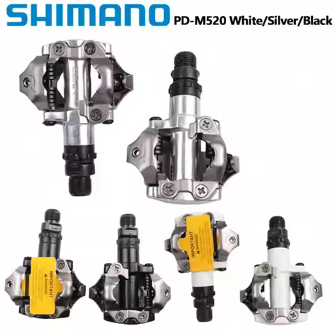 Shimano Deore M6000 M520 Pedal PD-M520 Double-sided Pedal SPD Black Silver Pedal For MTB Mountain Bi