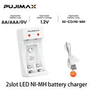 PUJIMAX battery charger AA/AAA battery 9V battery NI-MH battery rechargeable battery LED charger