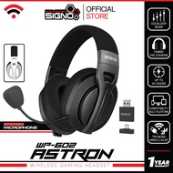 SIGNO WP-602 หูฟังเกมมิ่งไร้สาย Wireless Gaming Headset ไมค์ถอดได้ น้ำหนักเบา เชื่อมต่อ 3 ระบบ(BT/2.