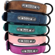 PersonalizedLeatherCollarwithCustomName&PhoneNumberDurableAdjustableCollarswithSturdyBuckleforLargeM