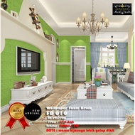 3D Foam Brick Wallpaper TEXTURES EMBOSSED - FB 010 Green