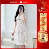 [12-13.9 |MUA 2 GIẢM 20K] Đầm nữ A bâu phối thời trang GUMAC DE07041