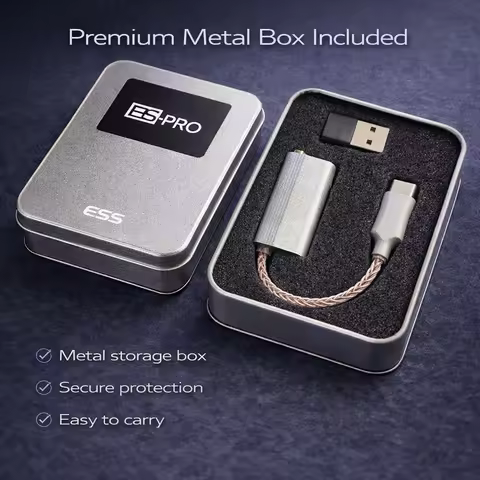 LY Tech ES9318 USB-C DAC Headphone Amp, 32bit/384kHz DSD256, 180mW Output, CNC Aluminum Portable Hi-