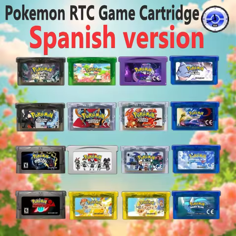 GBA Game Cartridge RTC Pokémon Shining Purple, Blue Water, Moon, Flora Sky, Dark Fire, Gaia, GBA ROM