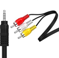 pingping, 3.5mm to RCA AV Camera Video Cable, Audio Stereo Jack to 3 RCA Male Splitter Extension Cab