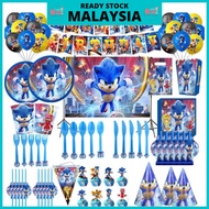 SONIC 2 Theme Birthday Party Birthday Boy Pennant Plate Sonic Tablecloth Sonic Set Party Theme table