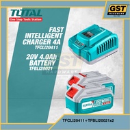 Total Battery 20V Li ion Battery 4.0Ah Battery TFBLI20021 Cordless Battery Lithium Ion Battery Drill