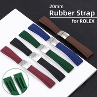 20mm Rubber Watch Band for Rolex Submariner Water Ghost Daytona GMT Diver Watch Strap Silicone Watch