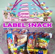 50pcs label snack NATAL ulang tahun label ultah label jajan ultah anak