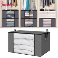 JUSTODO Clothes Storage Bins, Non-woven Fabric Transparent Window Foldable Storage Box, Sundries Org