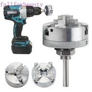 FALLFORBEAUTY Mini Drilling Chuck, 3-Jaw 4-Jaw Connecting Rod Manual Lathe Chuck, Wood Turning Chuck