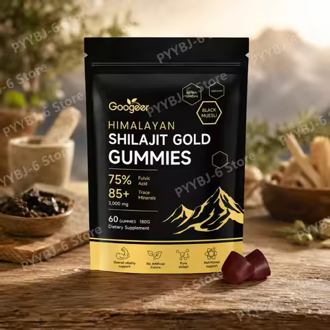 Himalayan Shilajit Gold 60 Gummies Minerals Formula Supports Energy Boost & Body Vitality Natural Nu