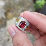 Natural rodholite garnet Men's Diamond Ring (rilanka) 1.90 ct